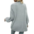 thumbnail image 3 of Fashnice Women Cardigan Sweater Open Front Cardigans Long Sleeve Coat Loose Work Sweaters Light Gray M, 3 of 4