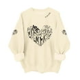 thumbnail image 1 of SOMOWI Chandail pour Femmes de la Saint-Valentin à Imprimé, Manches Longues, Col Rond, Chandail Décontracté, Vêtement, Beige, Graphique, Hauts d'Automne, TG, 1 of 5