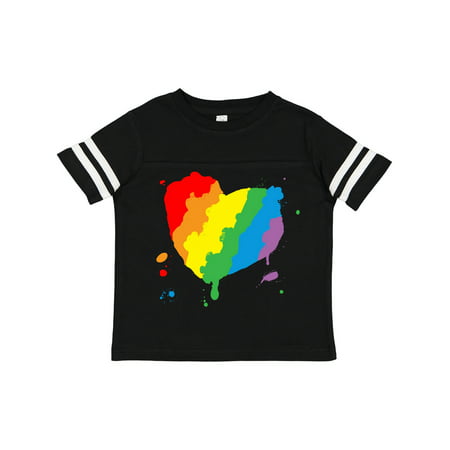 

Inktastic Pride Heart Finger Paint Splatter Design Gift Toddler Boy or Toddler Girl T-Shirt