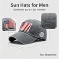 thumbnail image 5 of WANYNG Adult Classic American Flag Washed Old Letter American Sunshade Baseball M P Mens Hat Plain Snap Back Baseball Cap, 5 of 8