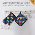 thumbnail image 4 of Yayeee Oven Mitts and Pot Holder Set of 2 Heat Resistant Kitchen Gloves Baking Hot Pad, Rainbow Space Cat, 4 of 5