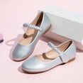 thumbnail image 2 of KPOPLK Girl's Glitter Dress Shoes Toddler Party Sparkly Princess Shoes Mary Jane Shoes Colorful Ballet Flats in Wedding Casual Wearing Size 1,Silver, 2 of 6