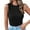 P Black, variant on Womens Ruched Slim Fit Tank Top Crew Neck Sleeveless Summer Basic Cami Vest Top Stretchy Layering Shell Tee M