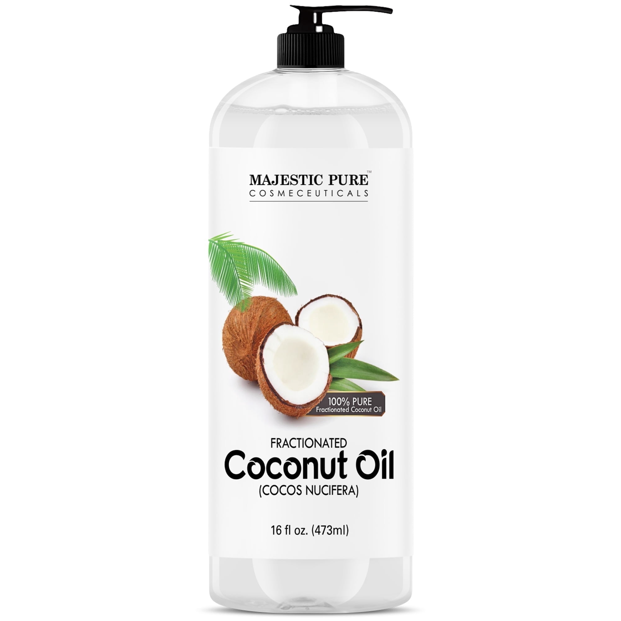 Majestic Pure Fractionated Coconut Oil - Relaxing Massage Oil Liquid Carrier Oil For Diluting Essential Oils - Skin Lip Body & Hair Oil Moisturizer & Softener - 16 fl oz