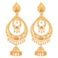 thumbnail image 1 of Efulgenz Indian Jewelry Traditional Gold Tone Jhumka Jhumki Tassels Big Dangle Earrings for Women, 1 of 4