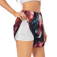 thumbnail image 3 of Lsque Red Flame Wolf Head Printed Women's Running Shorts with Liner Pockets,Elastic Quick Dry Workout Athletic Gym Yoga Shorts,Womens High Waist Shorts-X-Large, 3 of 9