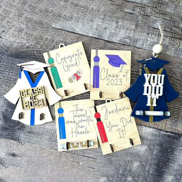 YAOMOBB Gift Card Holder Display Your Graduation Greeting Cards in Style with Hand painted Double Hole Money Holder
