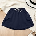 thumbnail image 6 of Girl's Wide Leg Shorts Cargo Casual Shorts Elastic Summer Bottoms with Pockets 5 16 Years Gymnastics Shorts for Girls 4t 13-14 Years, 6 of 9