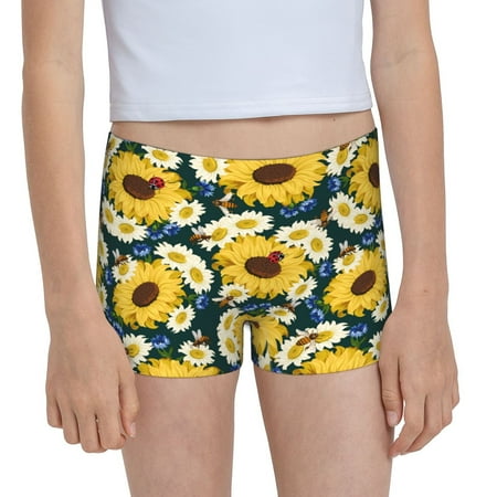 Pofeuu Insects Of Flowers Print Soft Cotton Girls Boyshort panties Toddler Underwear-Medium