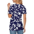 thumbnail image 4 of Ichuanyi Women's Casual Pattern Floral Printed Shirt Loose Short Sleeved T-Shirt Classic Round Neck Top, 4 of 5