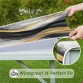 thumbnail image 6 of Black White Gray Gold Marble Pattern Square Fitted Tablecloth with Elastic Edge,Square Table Cover,Washable Elastic Table Cover for Home Kitchen Party Decor 36"x36", 6 of 6