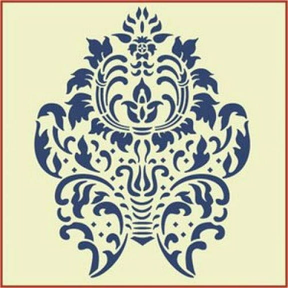 Damask 4 Stencil - Victorian Style Baroque DIY Art & Craft Reusable Sturdy Flexible Template 10 mil Plastic Mylar Wall Stencils Craft Painting Wall Stencils - The Artful Stencil