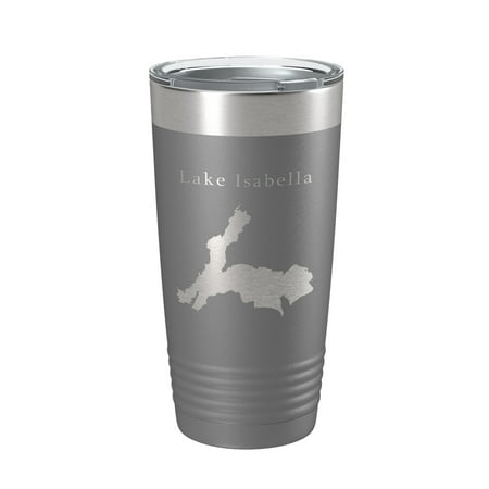 

Lake Isabella Map Tumbler Travel Mug Insulated Laser Engraved Coffee Cup California 20 oz Dark Gray