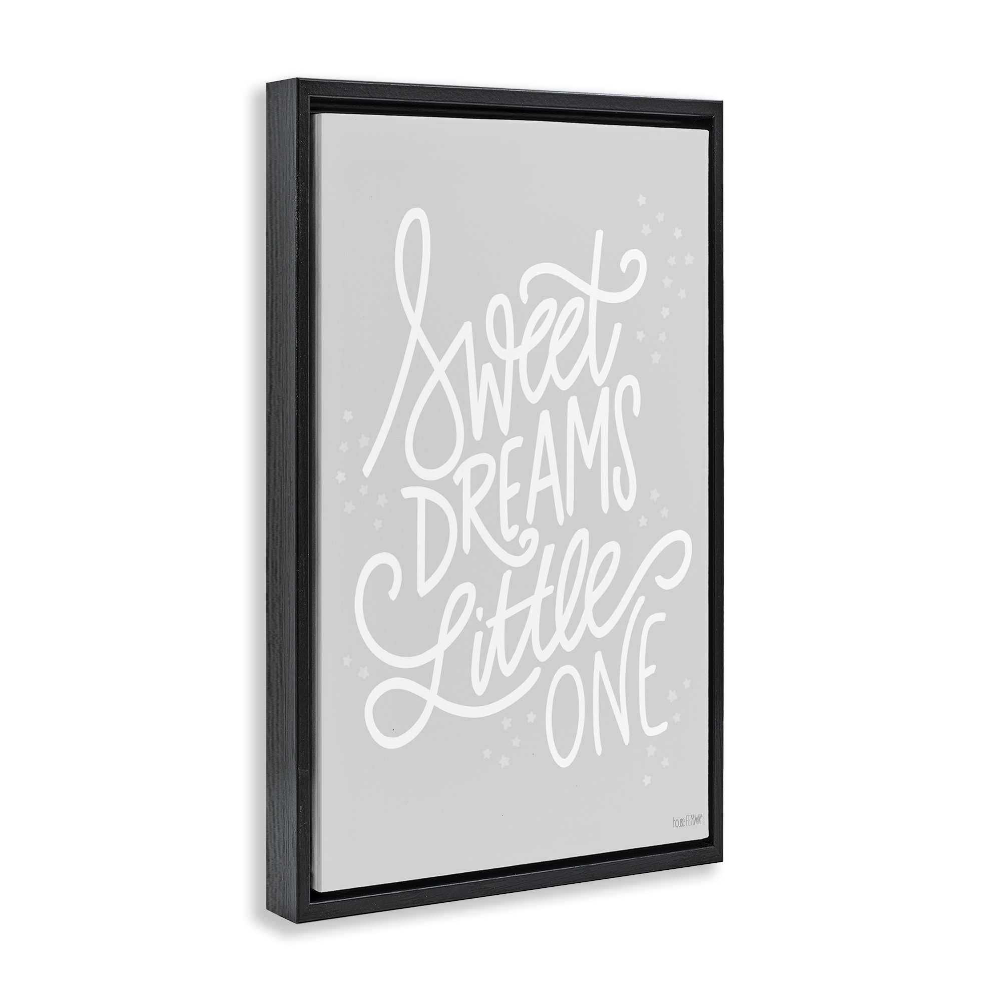 Stupell Industries Sweet Dreams Little One Typography Painting Black Floater Framed Art Print Wall Art, 21 x 31