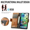 thumbnail image 3 of for Motorola Edge 30 Fusion Leather Phone Case Wallet Folio Flip Cover Casual Business, [RFID Blocking] Multi Hidden Anti-theft Card Holder Cash Slot, Side Magnetic Buckle, Stand Support, 3 of 7