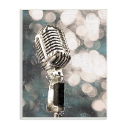 Stupell Industries Singing Microphone Musical Karaoke Mic Bokeh Photography 13 x 19 Design by Cloverfield & Co.