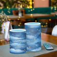 thumbnail image 6 of Watercolor Stars Pattern Flameless LED Candle Set with Remote, Battery Operated Color Changing Pillar Candles, Set of 2, 6 of 7