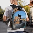 thumbnail image 2 of Lafuoo Two Brave Cats Are Floating On The Sea Iceberg Pattern Casual Backpack, Large Capacity Adjustable Shoulder Strap Computer Backpack, Unisex, Suitable for Campus, Business,Travel-One Size, 2 of 6