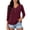 Wine(Womens Tops), variant on GUACER Womens V Neck Tops Casual Solid Long Sleeve with Button Placket Loose Fit Classic Henley Shirts