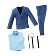 thumbnail image 3 of Traje Formal a Escala 1: Chaqueta Y Pantalones, Estilo Retro, para Cosplay, con Mangas Largas, Cinturón Y , para Accesorios de 12 Pulgadas Azul, 3 of 8