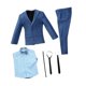 thumbnail image 3 of Traje formal 1:6 con cinturón y corbata, elegante y moderno, estilo cosplay, informal, manga larga. Azul, 3 of 9
