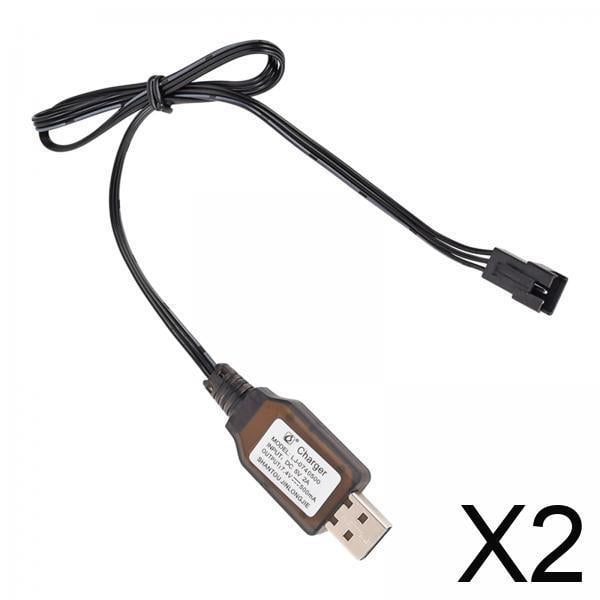 Cable Cargador USB De 2 Baterías De 7,4 V Y 3 Pines Universal Para Modelo De Tanque De Coche RC