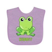 Inktastic Ribbit Cute Green Frog Boys or Girls Baby Bib