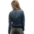 thumbnail image 2 of Notus Fashion Women's Fitted Button-Down Denim Jacket: Casual, Soft, and Stylish Long Sleeve Jean Jacket Mid Blue M, 2 of 6