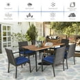 thumbnail image 5 of Costway 7PCS Patio Rattan Dining Set W/ Cushion Umbrella Hole Navy, 5 of 8