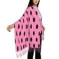 thumbnail image 4 of Lsque Rose red polka dots Pattern Women's Traditional Scarf Wrap Tassel Shawl Fringes Neck Head Shawl Retro Scarf, 4 of 8