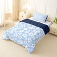 thumbnail image 2 of Homewish Blue Cute Floral Twin Comforter Sets,Watercolor Flower Bedding Set,Navy Blue Reversible,2-Piece,1 Comforter and 1 Pillowcase, 2 of 7