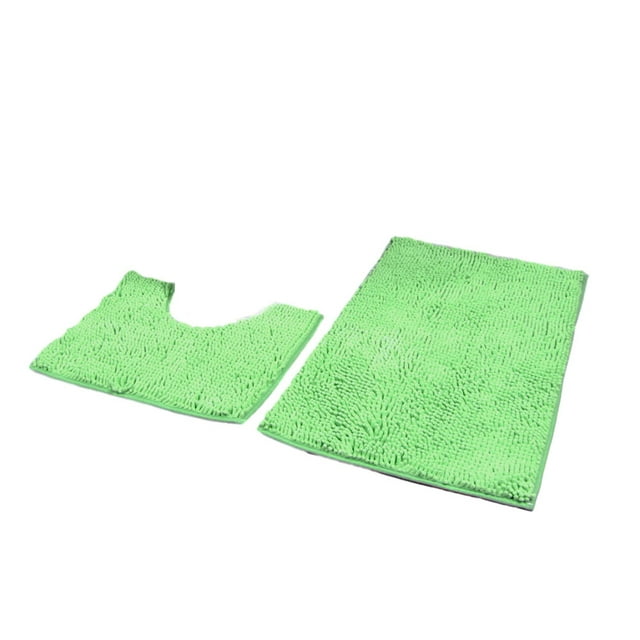 Transemion 1/2/3 TPR Bottom Chenille Rug For Bathroom No Loose Thread And Good Stepping Feeling Prompt And Strong Fruit Green 50*80+50*50 1 Pc