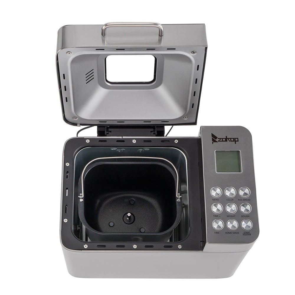 Lowestbest Programmable Bread Machine, 2lb Stainless Steel Bread Machine, Delay Timer/1 Hour Heat Preservation Function