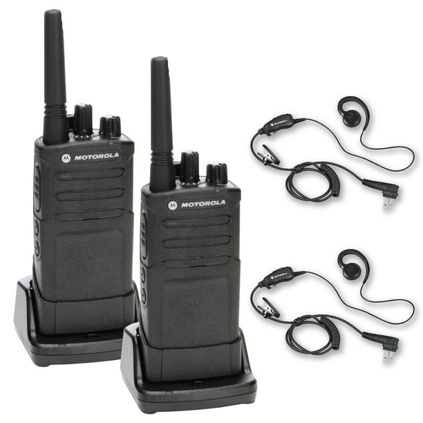 Motorola RMU2080 (RMU2080) Radio Empresarial Bidireccional Robusta In Situ + Auricular PTT HKLN4604 de Motorola (Pack de 2)