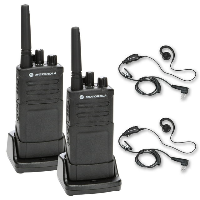 Motorola RMU2080 (RMU2080) Radio Empresarial Bidireccional Robusta In Situ + Auricular PTT HKLN4604 de Motorola (Pack de 2)