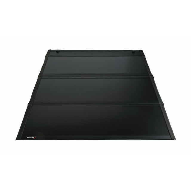 TrailFX Tonneau Cover TFX3702 TFX Premium Flush Tri-Fold; Hard Folding; 2 Folds/3 Panels; 3 Riding Positions; Lockable Using Tailgate Handle Lock; Black; Aluminum; With Carpeted Under Panels