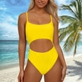 thumbnail image 2 of Afdoent One Piece Swimsuit Women Neck Front Lace Up Back High Cut Monokini Swimsuit Women's Clothing, 2 of 5