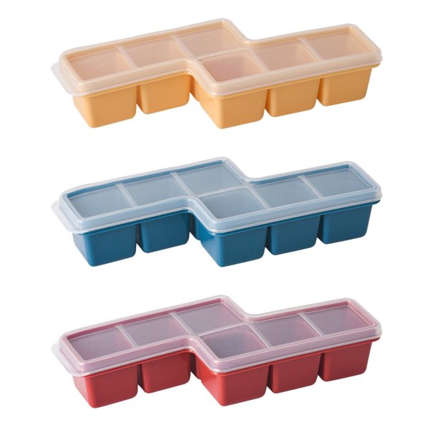 3 moldes de gel de sílice para cubitos de hielo, creativos, portátiles, para congelar rápidamente, para uso doméstico en el frigorífico (amarillo, rojo y azul)