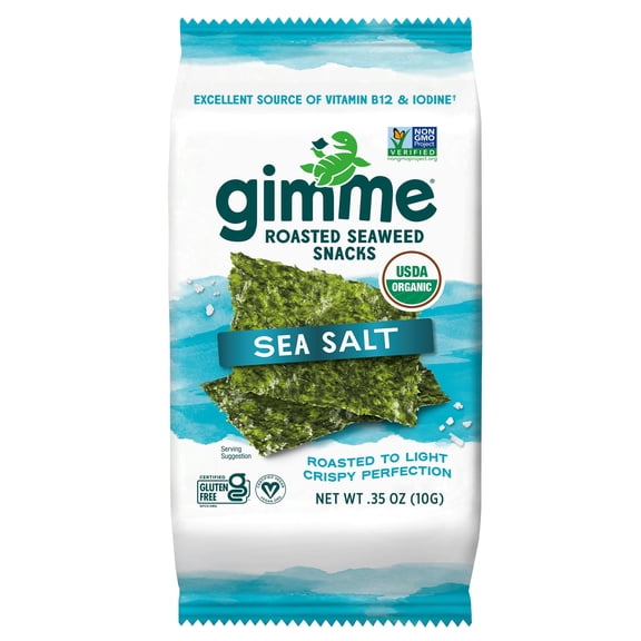 Pack Of 3 gimme Roasted Seaweed Snack - Sea Salt, .35 oz (Package May Vary)