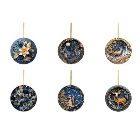 

Stained Glass Window Hangings Hummingbird Beads Chandelier 6PCS Christmas Mysterious Tibetan Lazuli Craft Pendant Christmas Acrylic Pattern Decoration Home Car Art Pendant Decoration