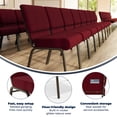 thumbnail image 5 of Flash Furniture 21''W Stacking Church Chair in Burgundy Fabric - Gold Vein Frame, 5 of 14