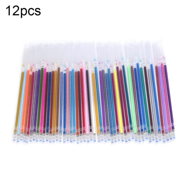 Flmtop 12/24/36/48/100Pcs Multicolor 1mm Writing Painting Gel Pen Replaceable Refills