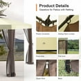 thumbnail image 5 of 10'x10'  Patio Gazebo Tent Outdoor Canopy Shelter w/ Mosquito Netting & 2-Tiered Vented Top  for Garden, Backyard Deck And Lawns, 5 of 9