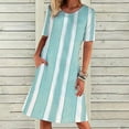thumbnail image 3 of EQWLJWE Été Robes For Women 2023 Femmes Col Rond Mode Casual Tempérament Pull Manches Courtes Impression Décontractée Poche en Vrac Dress, 3 of 8