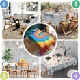 thumbnail image 4 of Colorful Tie Dye Mandala Pattern Rectangle Tablecloth 60"x102",Waterproof Polyester Rectangle Table Cloth, Wipeable Spillproof Polyester Tablecloth for Dining, Camping, Indoor and Outdoor, 4 of 5