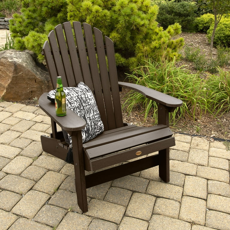 Highwood Hamilton Folding Reclining Adirondack Chair King Weathered Acorn