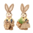 thumbnail image 2 of Adorno de Conejo de paja 35cm Baoblaze Conejo de Pascua Decoración de animales de pie amarilla, 2 of 8