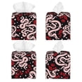 thumbnail image 2 of Lsque Snake And Rose Printed Tissue Box Cover Holder, Facial Paper Organizer Dispenser,Square with Bottom Belt, PVC Leather Decorative Organizer, 2 of 8
