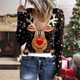 thumbnail image 2 of Camisas Navideñas Para Mujer Tops de Manga Larga Estampado de Moda Cuello en V Top Blusa Jersey Odeerbi ODB200688, 2 of 6