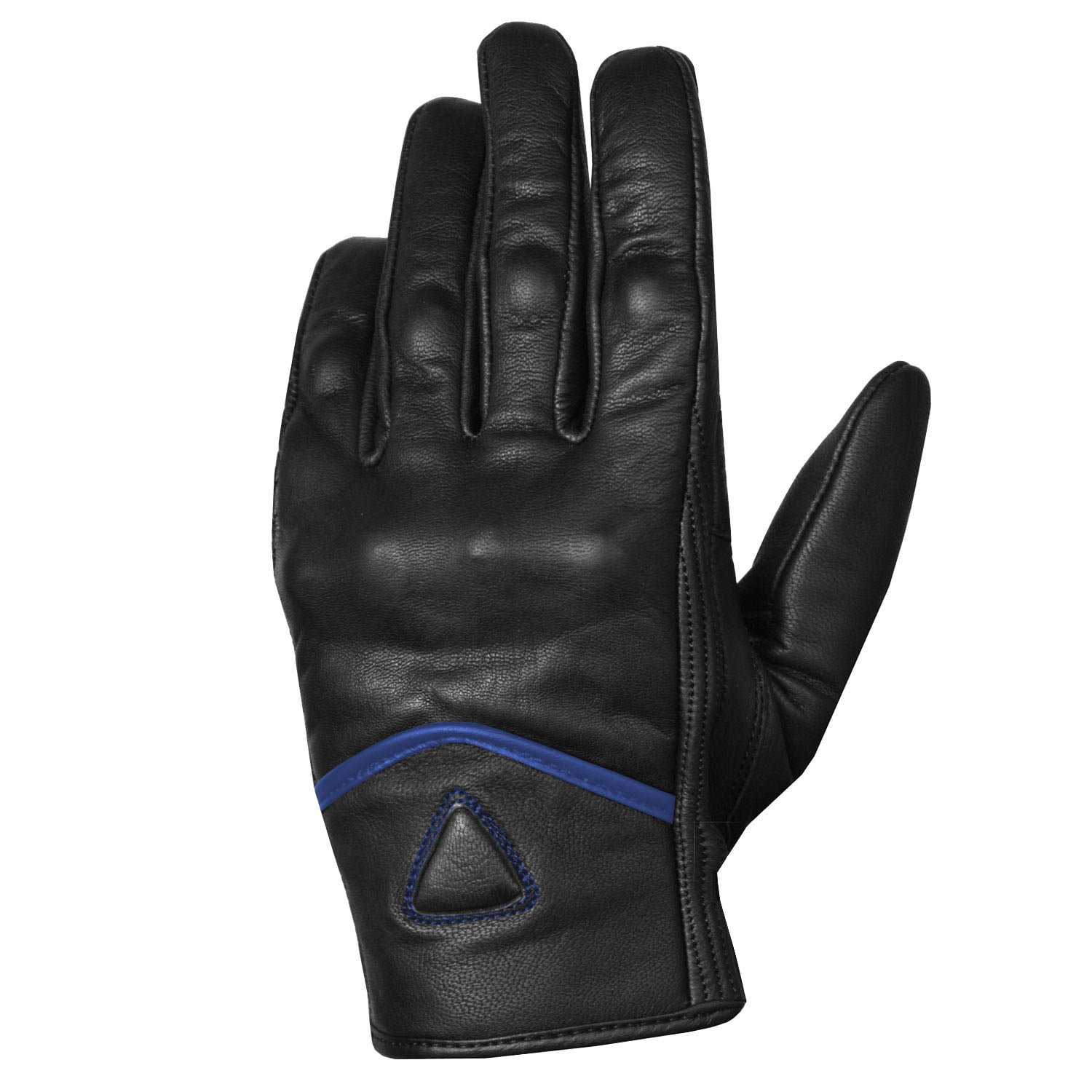 Jackets 4 Bikes Men's Premium Leather Street Motorcycle Protective Cruiser Biker Gel Gloves BlackBlue XXL